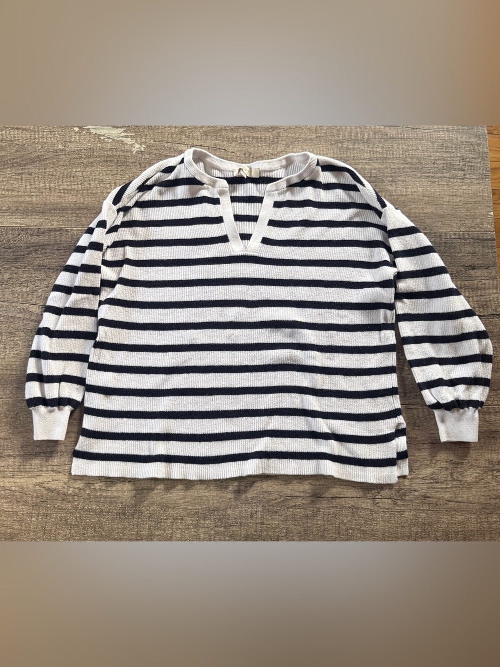Loft navy and white striped cotton sweater